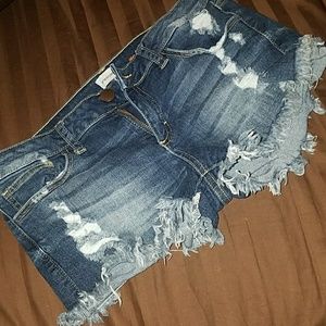 distressed denim shorts